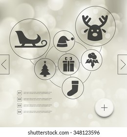 Christmas infographic with unfocused background