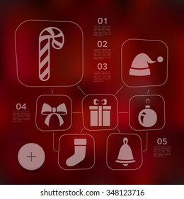 Christmas infographic with unfocused background