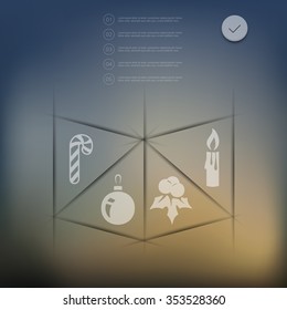 Christmas infographic with unfocused background