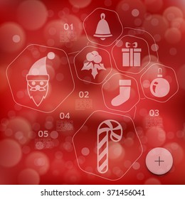 Christmas infographic with unfocused background