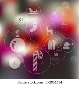 Christmas infographic with unfocused background