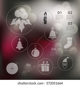 Christmas infographic with unfocused background