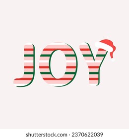 Christmas inscription joy. Lettering. Flat vector illustration isolated