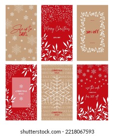 Christmas instagram Post Stories templates pack. Merry Christmas greeting card posts, social media templates. Happy new year 2023.	