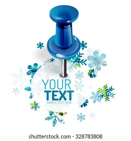 Christmas internet button on white background with reflection. Holiday icon concept