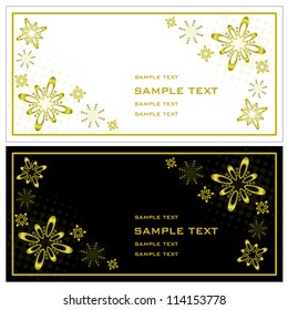Christmas invitation Artificial christmas invitation cards designed in black, white and gold - horizontal exposure