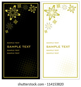 Christmas invitation Artificial christmas invitation cards designed in black, white and gold - vertical exposure