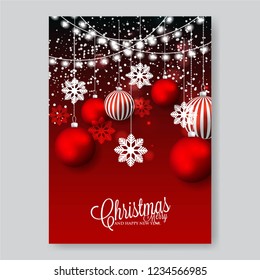 
Christmas invitation with Christmas balls