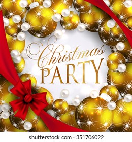 Christmas invitation with Christmas balls