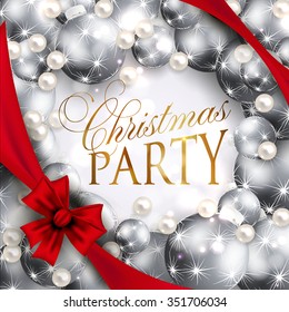 Christmas invitation with Christmas balls