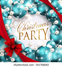 Christmas invitation with Christmas balls