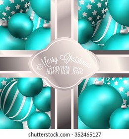 Christmas invitation with Christmas balls