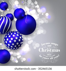 Christmas invitation with Christmas balls