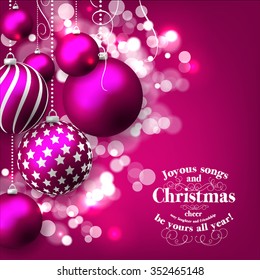 Christmas invitation with Christmas balls