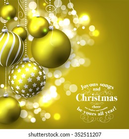 Christmas invitation with Christmas balls