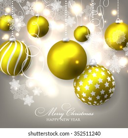 Christmas invitation with Christmas balls