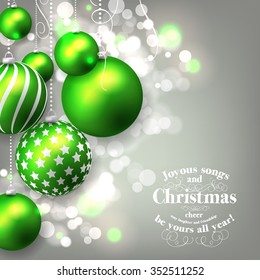 Christmas invitation with Christmas balls