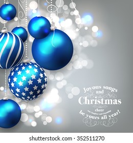 Christmas invitation with Christmas balls