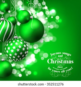 Christmas invitation with Christmas balls