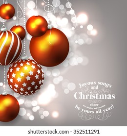 Christmas invitation with Christmas balls