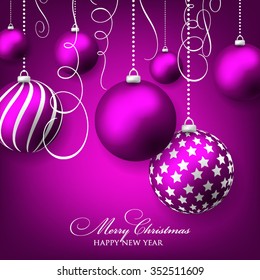 Christmas invitation with Christmas balls