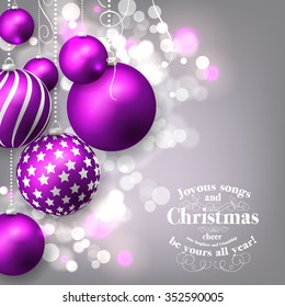 Christmas invitation with Christmas balls