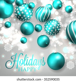 Christmas invitation with Christmas balls