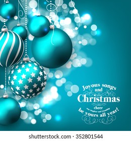 Christmas invitation with Christmas balls
