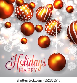 Christmas invitation with Christmas balls