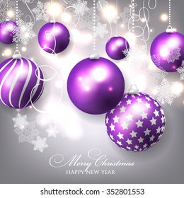 Christmas invitation with Christmas balls