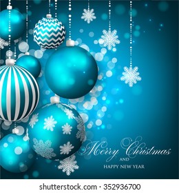 Christmas invitation with Christmas balls