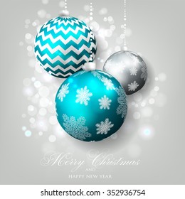 Christmas invitation with Christmas balls