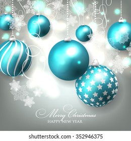 Christmas invitation with Christmas balls