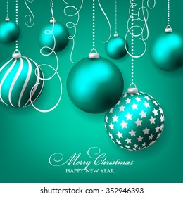 Christmas invitation with Christmas balls