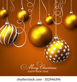 Christmas invitation with Christmas balls