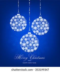 Christmas invitation with Christmas balls