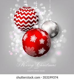 Christmas invitation with Christmas balls