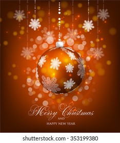 Christmas invitation with Christmas balls