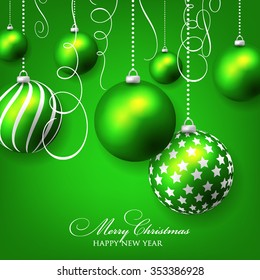 Christmas invitation with Christmas balls