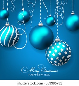 Christmas invitation with Christmas balls
