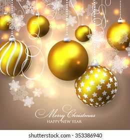 Christmas invitation with Christmas balls