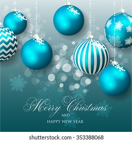 Christmas invitation with Christmas balls