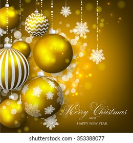Christmas invitation with Christmas balls