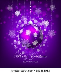 Christmas invitation with Christmas balls
