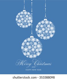 Christmas invitation with Christmas balls