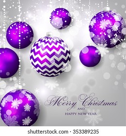 Christmas invitation with Christmas balls