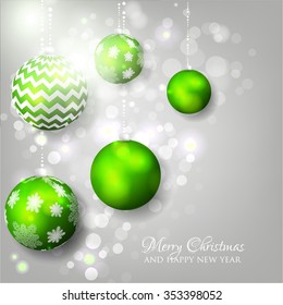 Christmas invitation with Christmas balls