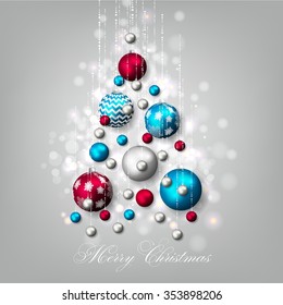 Christmas invitation with Christmas balls