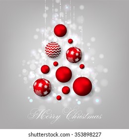 Christmas invitation with Christmas balls