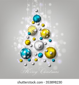 Christmas invitation with Christmas balls